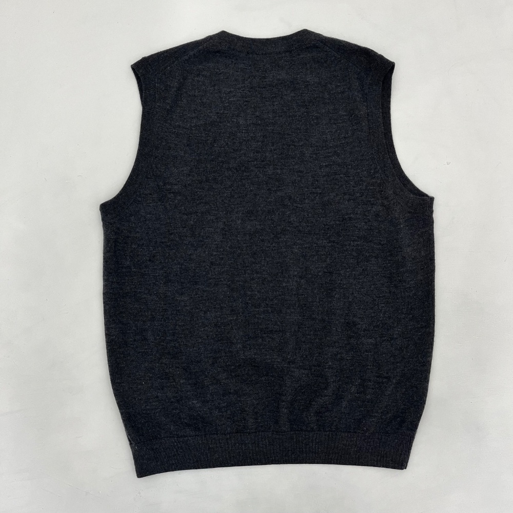 Turnbury Mens L Sweater Vest Gray Merino Wool V-Neck Ribbed Hem‎ Outdoor Comfort - Picture 7 of 9